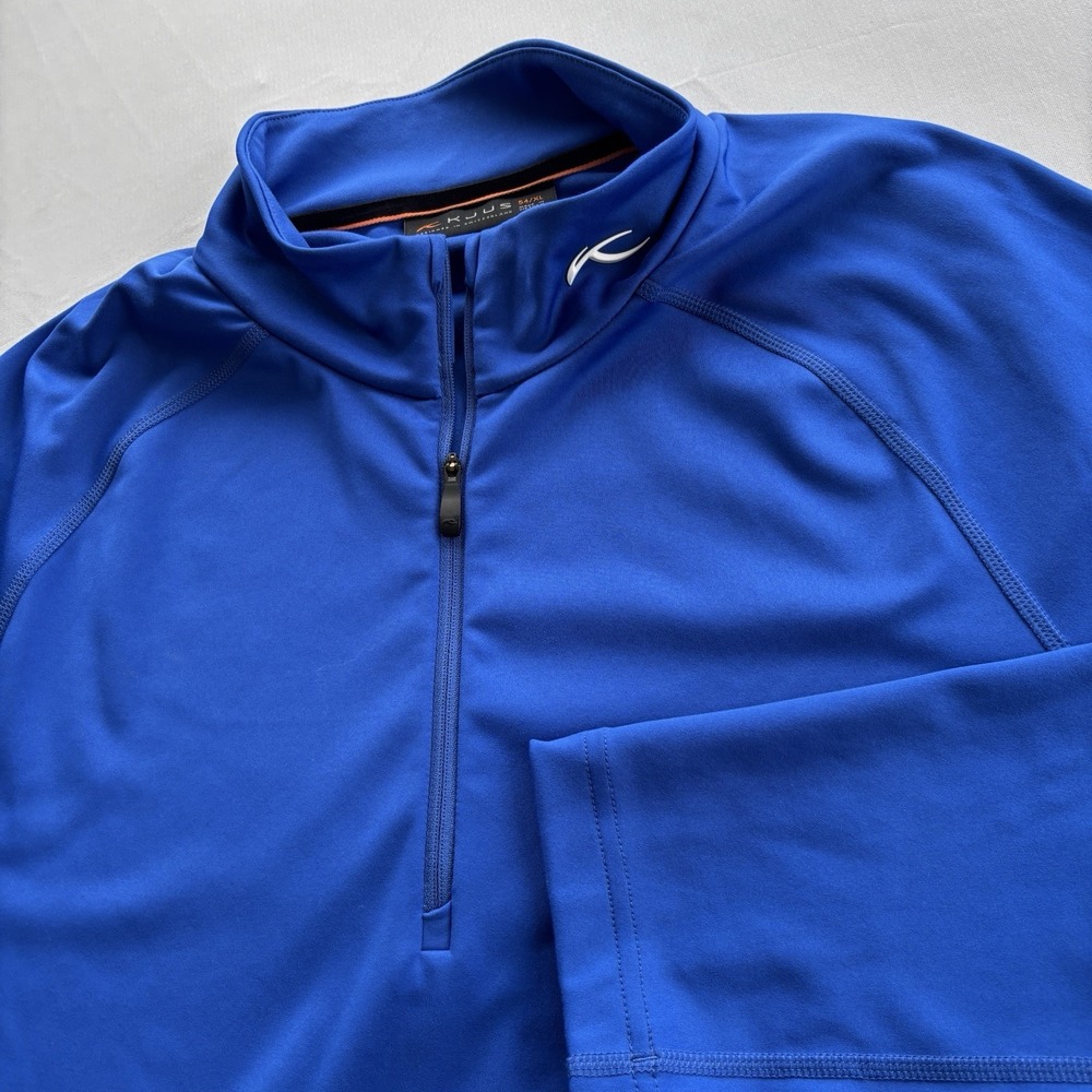 KJUS Essentials Half Zip Mens 56 XL Blue Heather Lightweight Golf Performance